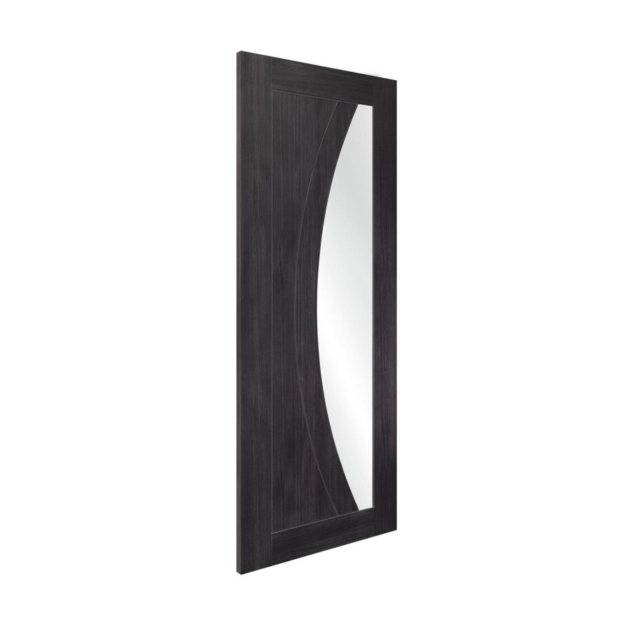 Internal Grey Laminate Glazed Door with Clear Glass - Pre-Finished - 1981 x 610 x 35mm - Salerno - XL Joinery
