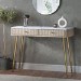 Taupe Marble Effect Top Fluted Dressing Table with Drawers - Lucia