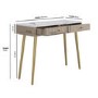 Taupe Marble Effect Top Fluted Dressing Table with Drawers - Lucia