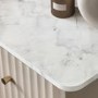 Taupe Marble Effect Top Fluted Dressing Table with Drawers - Lucia