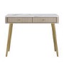 Taupe Marble Effect Top Fluted Dressing Table with Drawers - Lucia