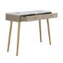 Taupe Marble Effect Top Fluted Dressing Table with Drawers - Lucia