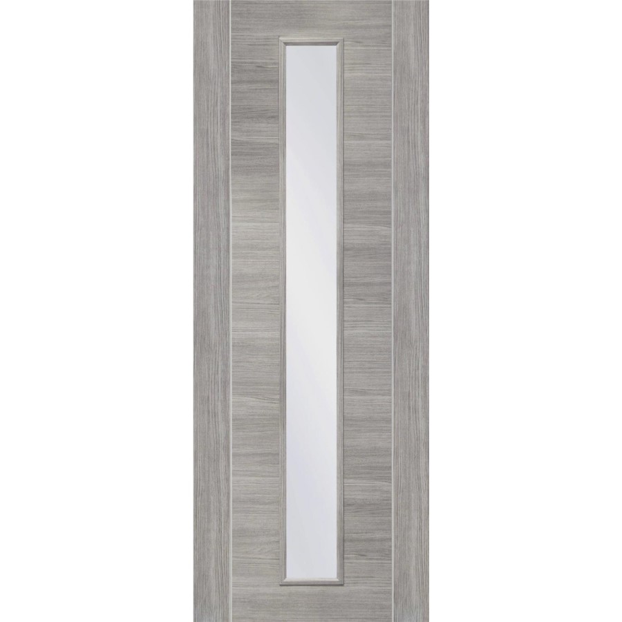 Internal Grey Laminate Glazed Door with Clear Glass - Pre-Finished - 1981 x 610 x 35mm - Forli - XL Joinery