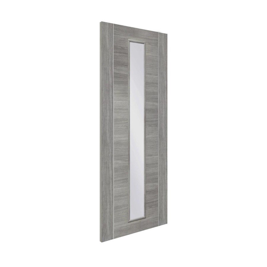 Internal Grey Laminate Glazed Door with Clear Glass - Pre-Finished - 1981 x 610 x 35mm - Forli - XL Joinery