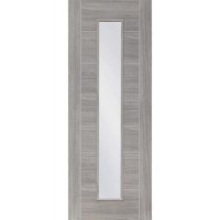 Internal Grey Laminate Glazed Door with Clear Glass - Pre-Finished - 1981 x 838 x 35mm - Palermo - XL Joinery