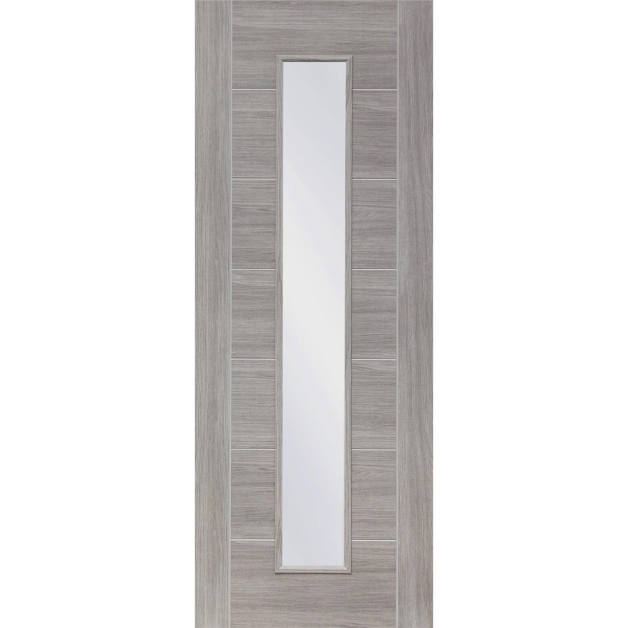 Internal Grey Laminate Glazed Door with Clear Glass - Pre-Finished - 2040 x 726 x 40mm - Palermo - XL Joinery