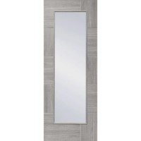 Internal Grey Laminate Fully-Glazed Door with Clear Glass - Pre-Finished - 1981 x 610 x 35mm - Ravenna - XL Joinery