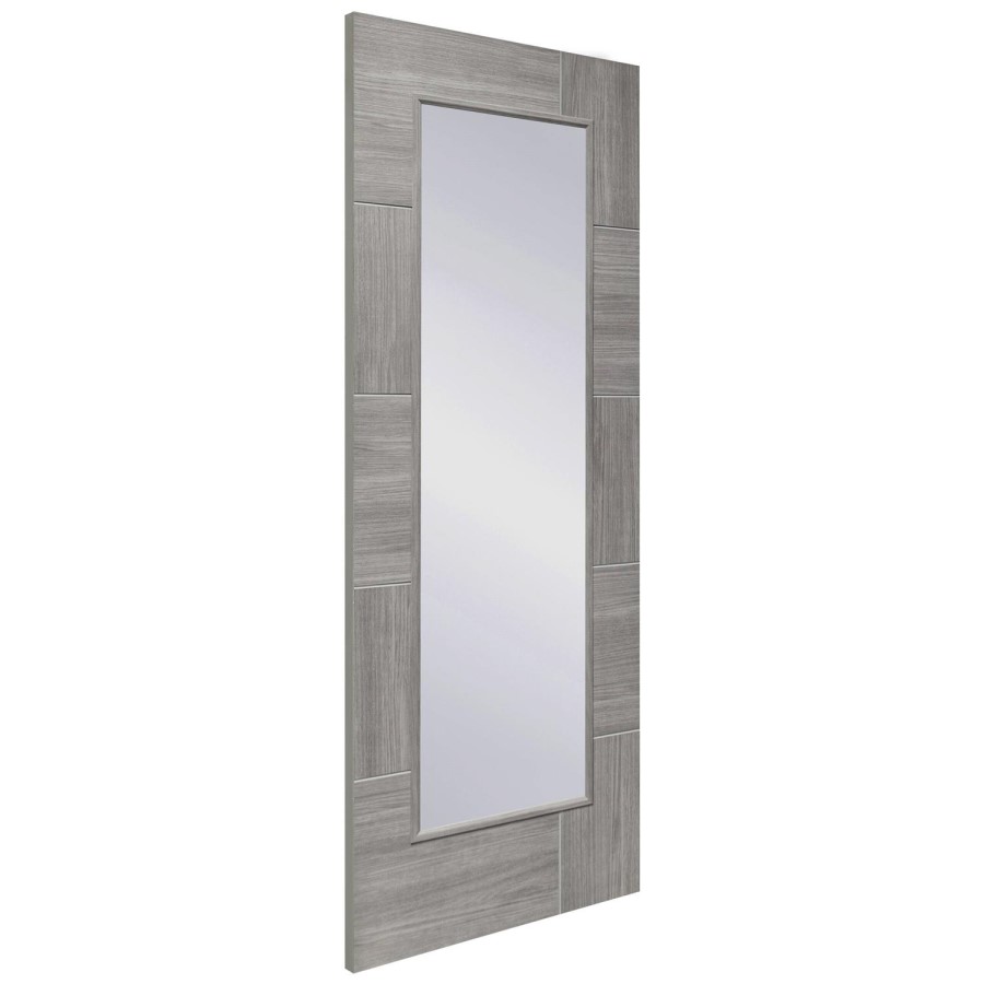 Internal Grey Laminate Fully-Glazed Door with Clear Glass - Pre-Finished - 1981 x 610 x 35mm - Ravenna - XL Joinery