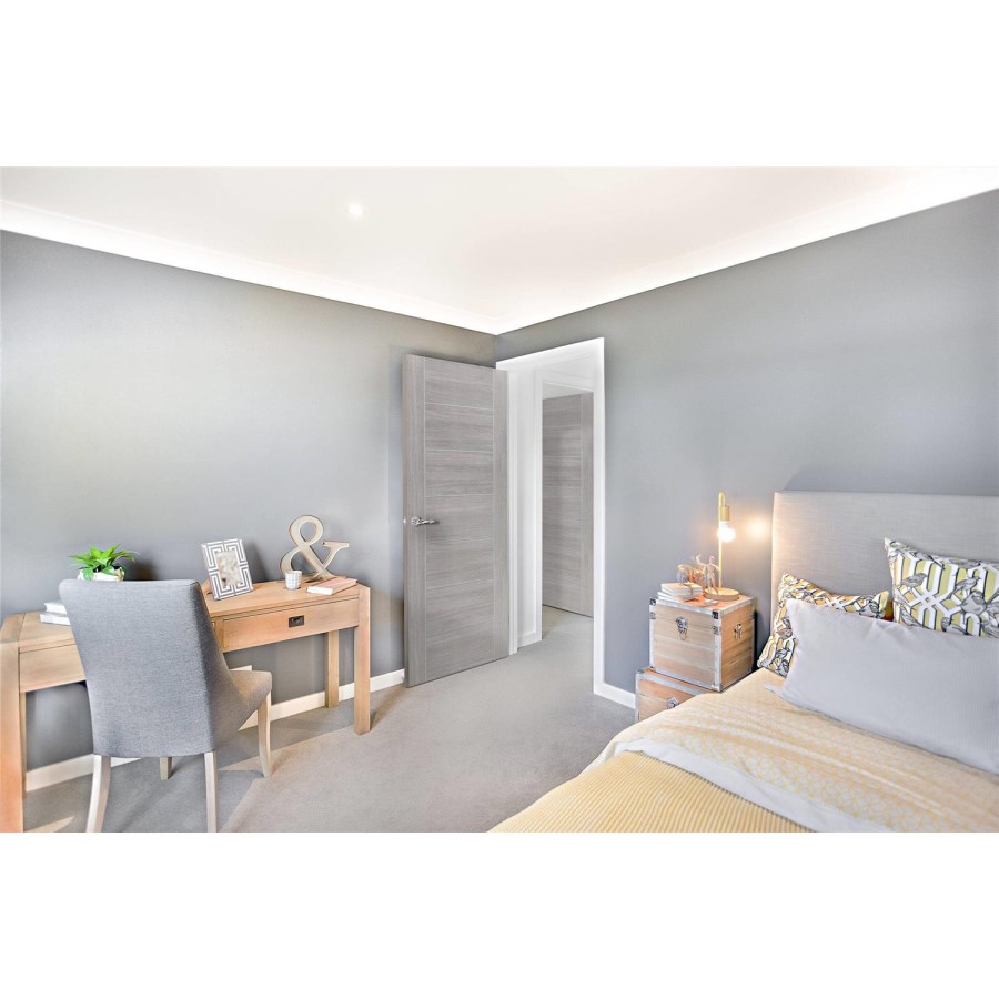 Internal Grey Woodgrain Laminate Door - Pre-Finished - 1981 x 610 x 35mm - Palermo - XL Joinery