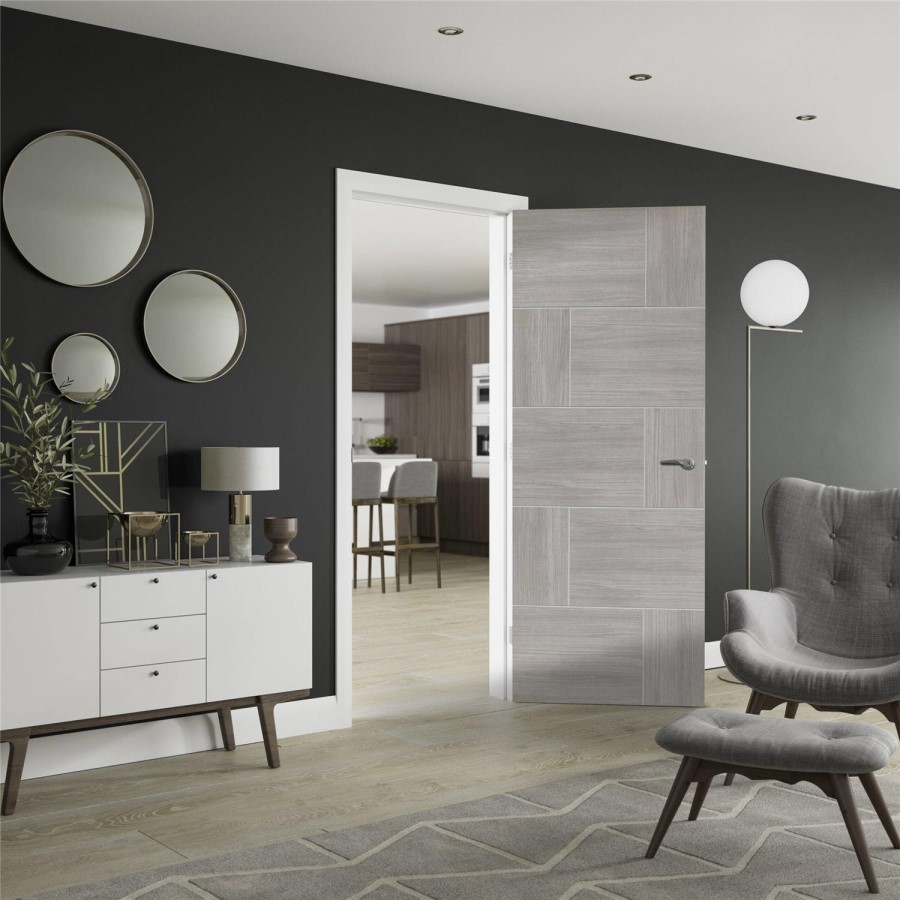 Internal Grey Woodgrain Laminate Door - Pre-Finished - 2040 x 926 x 40mm - Ravenna - XL Joinery