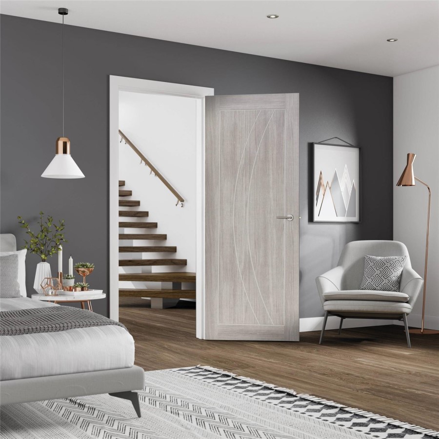 Internal Grey Woodgrain Laminate FD30 Fire Door - Prefinished - 2040 x 726 x 44mm - Salerno - XL Joinery