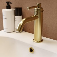 Brushed Brass Traditional Mono Basin Mixer Tap - Lyla
