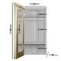 Single Door Corner Brass Bathroom Mirror Cabinet with Lights 300 x 600mm - Lykos