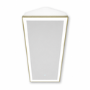Single Door Corner Brass Bathroom Mirror Cabinet with Lights 300 x 600mm - Lykos