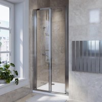 900mm Chrome Bi-Fold Door Shower Enclosure 4mm Glass - Lyra