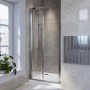 900mm Chrome Bi-Fold Door Shower Enclosure 4mm Glass - Lyra