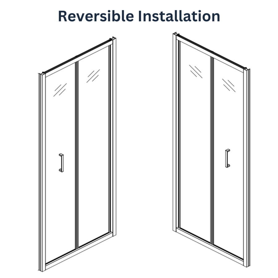 900mm Chrome Bi-Fold Door Shower Enclosure 4mm Glass - Lyra