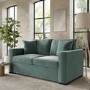 2 Seater Pull-Out Sofa Bed in Teal Green Velvet - Layton