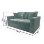 2 Seater Pull-Out Sofa Bed in Teal Green Velvet - Layton