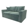 2 Seater Pull-Out Sofa Bed in Teal Green Velvet - Layton
