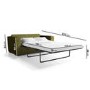 2 Seater Pull-Out Sofa Bed in Olive Green Velvet - Layton