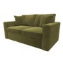 2 Seater Pull-Out Sofa Bed in Olive Green Velvet - Layton