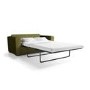 2 Seater Pull-Out Sofa Bed in Olive Green Velvet - Layton