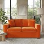 2 Seater Pull-Out Sofa Bed in Orange Velvet - Layton