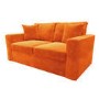 2 Seater Pull-Out Sofa Bed in Orange Velvet - Layton