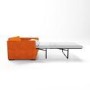2 Seater Pull-Out Sofa Bed in Orange Velvet - Layton