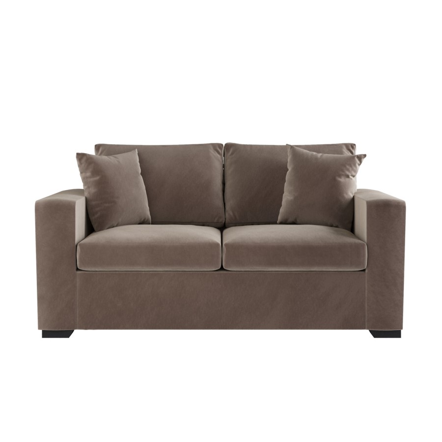 2 Seater Pull-Out Sofa Bed in Mink Velvet - Layton 