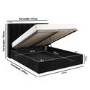 Black Velvet Double Ottoman Bed with Winged Headboard - Maddox