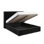 Black Velvet Double Ottoman Bed with Winged Headboard - Maddox