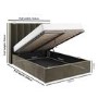 Small Double Khaki Green Velvet Ottoman Bed - Maddox