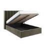 Small Double Khaki Green Velvet Ottoman Bed - Maddox