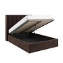 Chocolate Brown Velvet King Size Ottoman Bed With Winged Headboard - Maddox