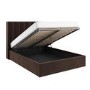 Chocolate Brown Velvet King Size Ottoman Bed With Winged Headboard - Maddox