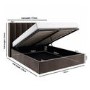 Chocolate Brown Velvet King Size Ottoman Bed With Winged Headboard - Maddox