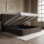 Chocolate Brown Super King Velvet Ottoman Bed - Maddox