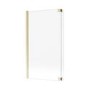 Brushed Brass Pivot L Shape Shower Bath Screen 1450 x 955mm - Maia