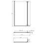 Brushed Brass Pivot L Shape Shower Bath Screen 1450 x 955mm - Maia