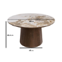 Round Walnut and Neutral Marble Effect Nest of 2 Tables - Malia
