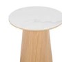 Round Oak and Marble Effect Side Table - Malia