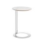 Round Side Table with White Marble Effect and Chrome Base - Malia