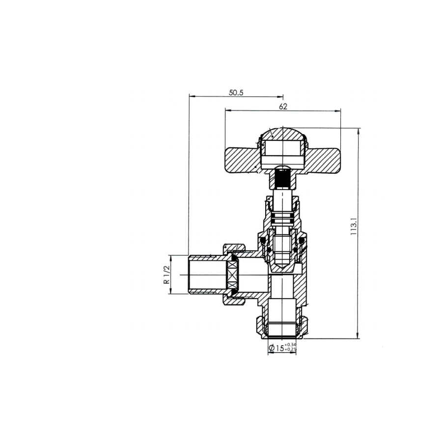 Maesta Anthracite Gray Traditional Manual Angled Radiator Valves (pair)