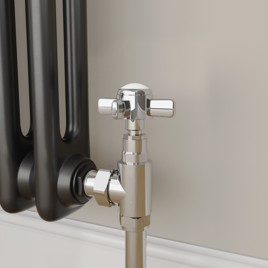 Maesta Chrome Traditional Manual Angled Radiator Valves (pair)