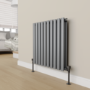 Elego Matte Black Modern Manual Angled Radiator Valves (pair)