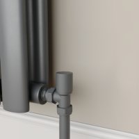 Elego Anthracite Gray Modern Manual Angled Radiator Valves (pair)