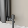 Elego Anthracite Gray Modern Manual Angled Radiator Valves (pair)