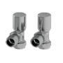 Elego Chrome Modern Manual Angled Radiator Valves (pair)